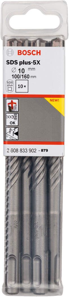 Bosch hamer burgija SDS-plus-5X 10 x 100 x 160 mm 2608833902 Burgija SDS - Plus BOSCH Madras doo Beograd