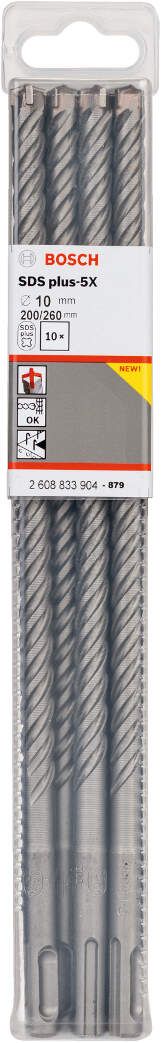 Bosch hamer burgija SDS-plus-5X 10 x 200 x 260 mm pakovanje od 10 komada - 2608833904 Burgija SDS - Plus BOSCH Madras doo Beograd