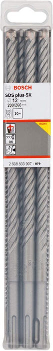 Bosch hamer burgija SDS-plus-5X 12 x 200 x 260 mm pakovanje od 10 komada - 2608833907 Burgija SDS - Plus BOSCH Madras doo Beograd