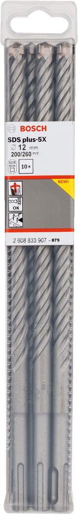 Bosch hamer burgija SDS-plus-5X 12 x 200 x 260 mm pakovanje od 10 komada - 2608833907 Burgija SDS - Plus BOSCH Madras doo Beograd
