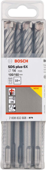 Bosch hamer burgija SDS-plus-5X 14 x 100 x 160 mm pakovanje od 10 komada - 2608833908 Burgija SDS - Plus BOSCH Madras doo Beograd