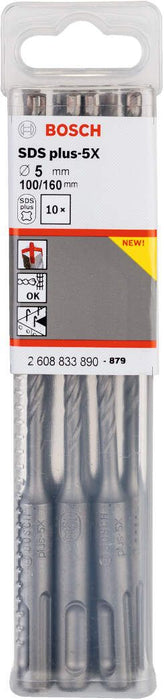Bosch hamer burgija SDS-plus-5X 5 x 100 x 160 mm pakovanje od 10 komada - 2608833890 Burgija SDS - Plus BOSCH Madras doo Beograd