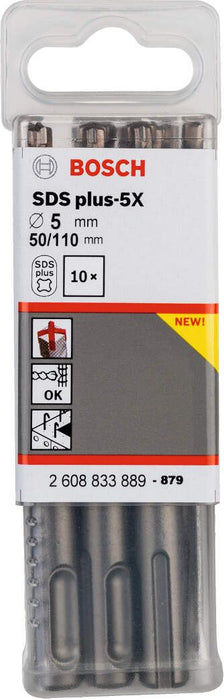 Bosch hamer burgija SDS-plus-5X 5 x 50 x 110 mm pakovanje od 10 komada - 2608833889 Burgija SDS - Plus BOSCH Madras doo Beograd