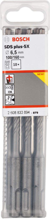 Bosch hamer burgija SDS-plus-5X 6,5 x 100 x 160 mm pakovanje od 10 komada - 2608833894 Burgija SDS - Plus BOSCH Madras doo Beograd