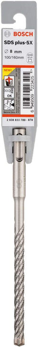 Bosch hamer burgija SDS-plus-5X 8 x 100 x 160 mm pakovanje od 1 komada - 2608833789 Burgija SDS - Plus BOSCH Madras doo Beograd