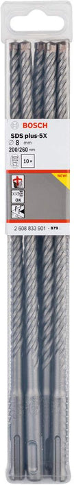 Bosch hamer burgija SDS-plus-5X 8 x 200 x 260 mm pakovanje od 10 komada - 2608833901 Burgija SDS - Plus BOSCH Madras doo Beograd