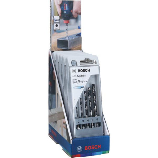 BOSCH HSS PointTeQ šestostrane burgije, komplet od 5 delova na stalku za izlaganje, 2–6 mm - (2607002825) Power Tools BOSCH Madras doo Beograd