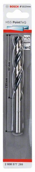 Bosch HSS spiralna burgija PointTeQ 10,5 mm (redukovan prihvat) paket od 1 komada Burgija HSS BOSCH Madras doo Beograd