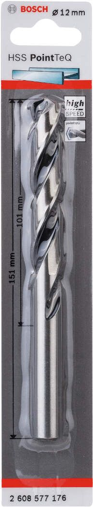 Bosch HSS spiralna burgija PointTeQ 12,0 mm pakovanje od 1 komada - 2608577176 Burgija HSS BOSCH Madras doo Beograd
