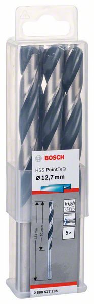 Bosch HSS spiralna burgija PointTeQ 12,7 mm paket od 5 komada Burgija HSS BOSCH Madras doo Beograd