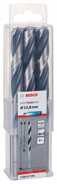 Bosch HSS spiralna burgija PointTeQ 12,8 mm paket od 5 komada Burgija HSS BOSCH Madras doo Beograd