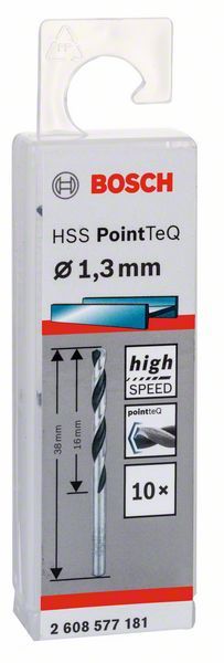 Bosch HSS spiralna burgija PointTeQ 1,3 mm paket od 10 komada Burgija HSS BOSCH Madras doo Beograd