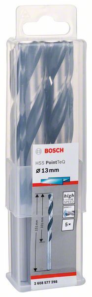 Bosch HSS spiralna burgija PointTeQ 13,0 mm paket od 5 komada Burgija HSS BOSCH Madras doo Beograd