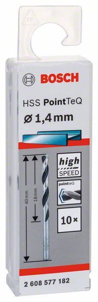 Bosch HSS spiralna burgija PointTeQ 1,4 mm paket od 10 komada Burgija HSS BOSCH Madras doo Beograd