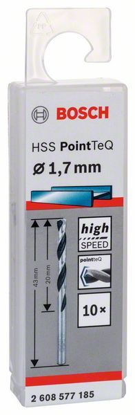 Bosch HSS spiralna burgija PointTeQ 1,7 mm paket od 10 komada Burgija HSS BOSCH Madras doo Beograd