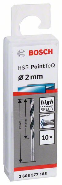 Bosch HSS spiralna burgija PointTeQ 2,0 mm paket od 10 komada Burgija HSS BOSCH Madras doo Beograd
