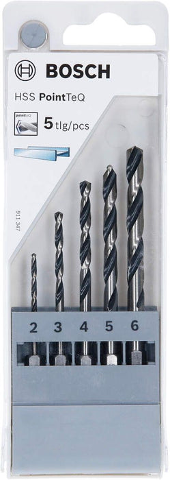 Bosch HSS spiralna burgija PointTeQ 2,0/3,0/4,0/5,0/6,0 mm sa šestougaonim HEX prihvatom pakovanje od 5 komada - 2607002824 Burgija HSS BOSCH Madras doo Beograd