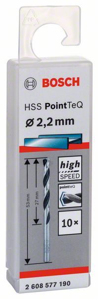 Bosch HSS spiralna burgija PointTeQ 2,2 mm paket od 10 komada Burgija HSS BOSCH Madras doo Beograd