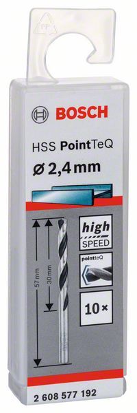 Bosch HSS spiralna burgija PointTeQ 2,4 mm paket od 10 komada Burgija HSS BOSCH Madras doo Beograd