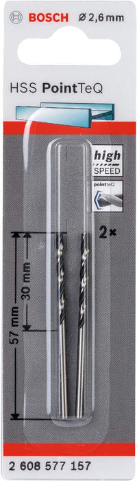 Bosch HSS spiralna burgija PointTeQ 2,6 mm pakovanje od 2 komada - 2608577157 Burgija HSS BOSCH Madras doo Beograd