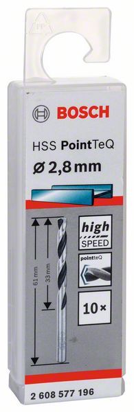Bosch HSS spiralna burgija PointTeQ 2,8 mm paket od 10 komada Burgija HSS BOSCH Madras doo Beograd