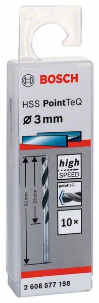 Bosch HSS spiralna burgija PointTeQ 3,0 mm paket od 10 komada Burgija HSS BOSCH Madras doo Beograd