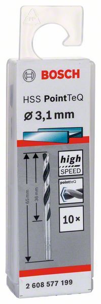 Bosch HSS spiralna burgija PointTeQ 3,1 mm paket od 10 komada Burgija HSS BOSCH Madras doo Beograd