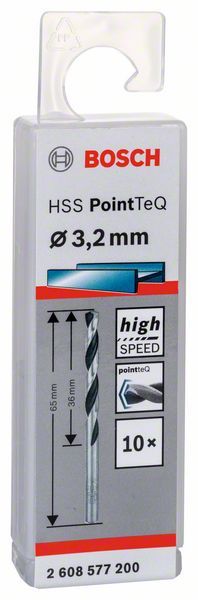Bosch HSS spiralna burgija PointTeQ 3,2 mm paket od 10 komada Burgija HSS BOSCH Madras doo Beograd