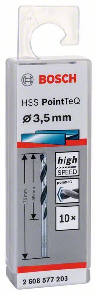 Bosch HSS spiralna burgija PointTeQ 3,5 mm paket od 10 komada Burgija HSS BOSCH Madras doo Beograd