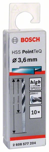 Bosch HSS spiralna burgija PointTeQ 3,6 mm paket od 10 komada Burgija HSS BOSCH Madras doo Beograd