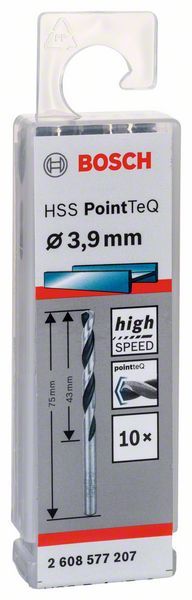 Bosch HSS spiralna burgija PointTeQ 3,9 mm paket od 10 komada Burgija HSS BOSCH Madras doo Beograd