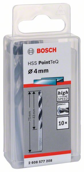 Bosch HSS spiralna burgija PointTeQ 4,0 mm paket od 10 komada Burgija HSS BOSCH Madras doo Beograd