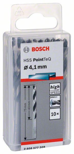 Bosch HSS spiralna burgija PointTeQ 4,1 mm paket od 10 komada Burgija HSS BOSCH Madras doo Beograd