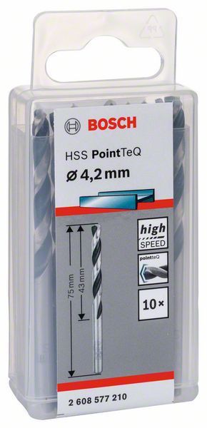 Bosch HSS spiralna burgija PointTeQ 4,2 mm paket od 10 komada Burgija HSS BOSCH Madras doo Beograd