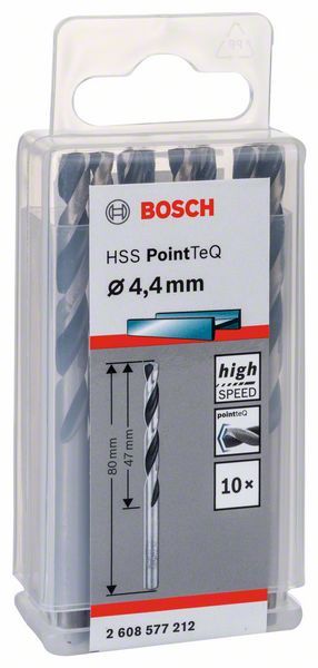 Bosch HSS spiralna burgija PointTeQ 4,4 mm paket od 10 komada Burgija HSS BOSCH Madras doo Beograd