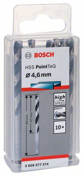 Bosch HSS spiralna burgija PointTeQ 4,6 mm paket od 10 komada Burgija HSS BOSCH Madras doo Beograd