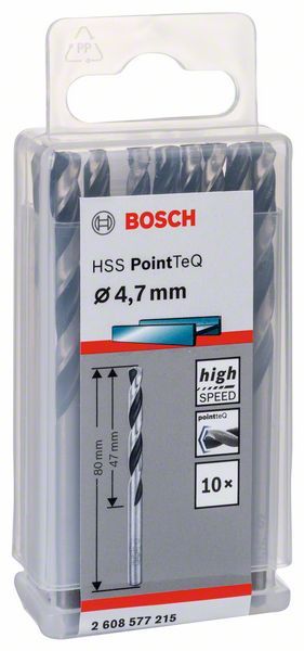 Bosch HSS spiralna burgija PointTeQ 4,7 mm paket od 10 komada Burgija HSS BOSCH Madras doo Beograd