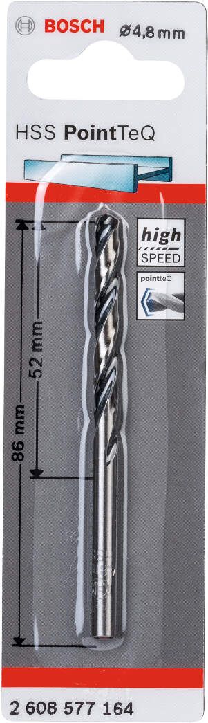 Bosch HSS spiralna burgija PointTeQ 4,8 mm pakovanje od 1 komada - 2608577164 Burgija HSS BOSCH Madras doo Beograd