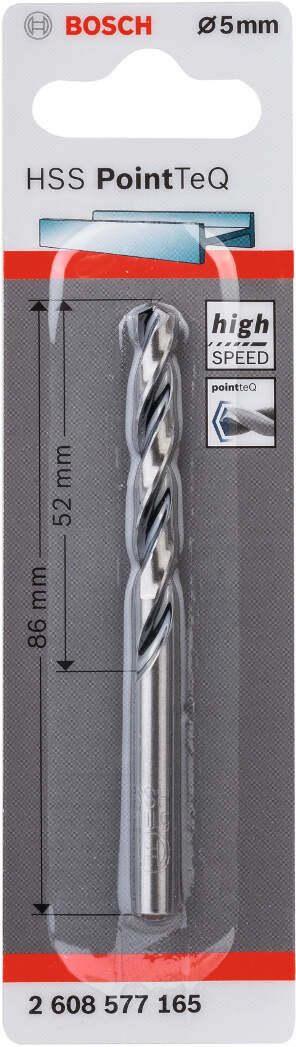 Bosch HSS spiralna burgija PointTeQ 5,0 mm pakovanje od 1 komada - 2608577165 Burgija HSS BOSCH Madras doo Beograd