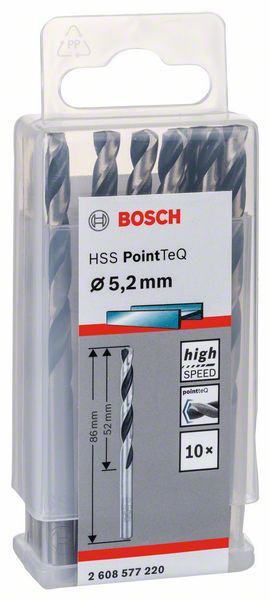 Bosch HSS spiralna burgija PointTeQ 5,2 mm paket od 10 komada Burgija HSS BOSCH Madras doo Beograd