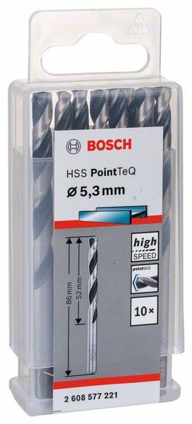 Bosch HSS spiralna burgija PointTeQ 5,3 mm paket od 10 komada Burgija HSS BOSCH Madras doo Beograd