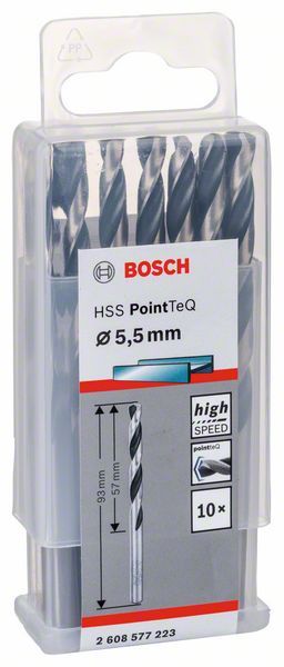 Bosch HSS spiralna burgija PointTeQ 5,5 mm paket od 10 komada Burgija HSS BOSCH Madras doo Beograd