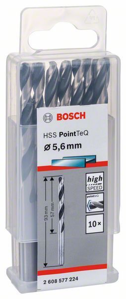 Bosch HSS spiralna burgija PointTeQ 5,6 mm paket od 10 komada Burgija HSS BOSCH Madras doo Beograd