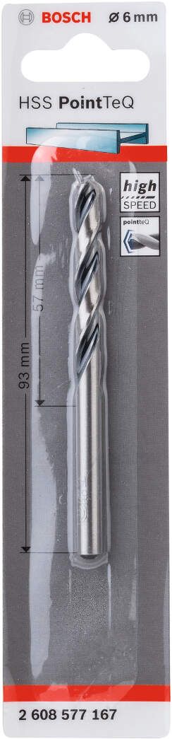 Bosch HSS spiralna burgija PointTeQ 6,0 mm pakovanje od 1 komada - 2608577167 Burgija HSS BOSCH Madras doo Beograd