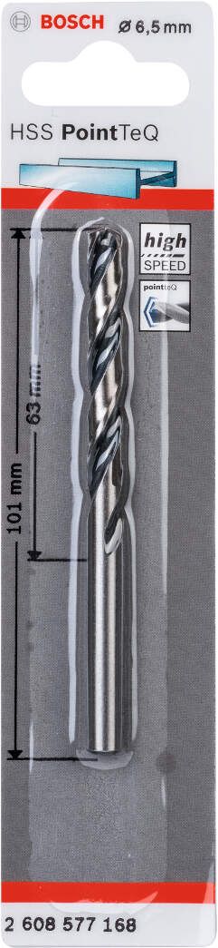 Bosch HSS spiralna burgija PointTeQ 6,5 mm pakovanje od 1 komada - 2608577168 Burgija HSS BOSCH Madras doo Beograd