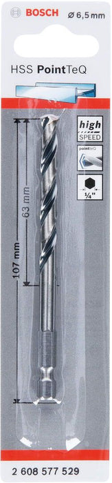 Bosch HSS spiralna burgija PointTeQ 6,5 mm sa šestougaonim HEX prihvatom pakovanje od 1 komada - 2608577529 Burgija HSS BOSCH Madras doo Beograd