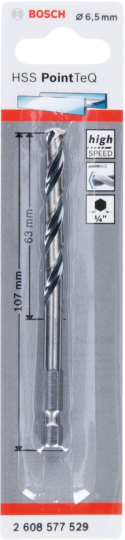 Bosch HSS spiralna burgija PointTeQ 6,5 mm sa šestougaonim HEX prihvatom pakovanje od 1 komada - 2608577529 Burgija HSS BOSCH Madras doo Beograd
