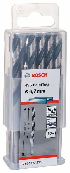 Bosch HSS spiralna burgija PointTeQ 6,7 mm paket od 10 komada Burgija HSS BOSCH Madras doo Beograd