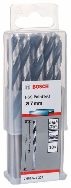 Bosch HSS spiralna burgija PointTeQ 7,0 mm paket od 10 komada Burgija HSS BOSCH Madras doo Beograd