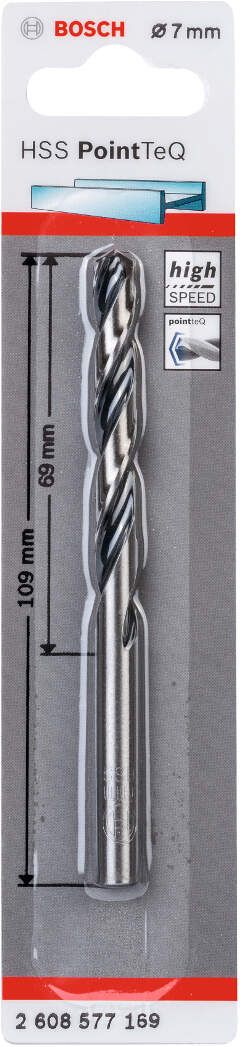 Bosch HSS spiralna burgija PointTeQ 7,0 mm pakovanje od 1 komada - 2608577169 Burgija HSS BOSCH Madras doo Beograd